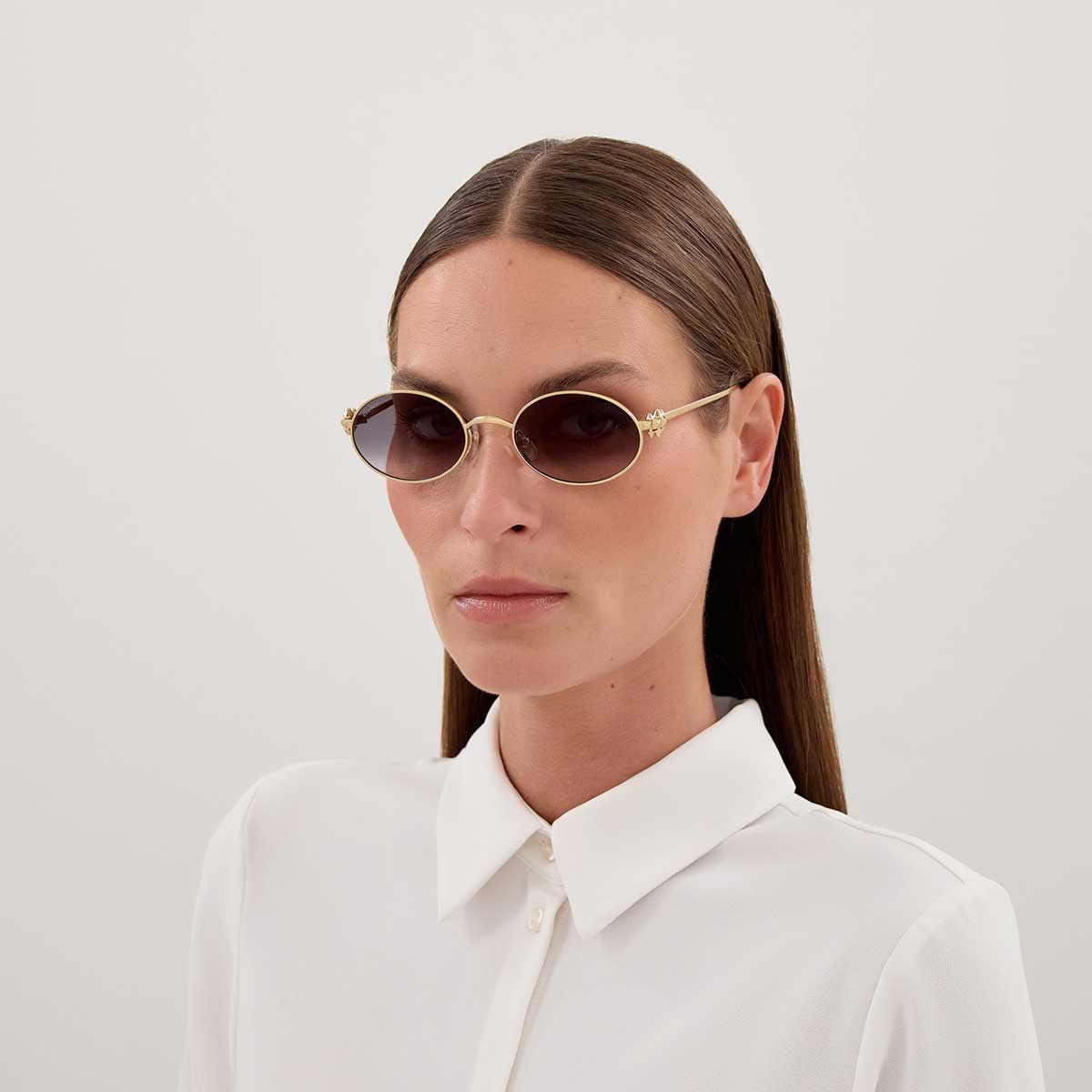 Cartier Occhiali da Sole CT0644S 001 Oro/Grigio Donna