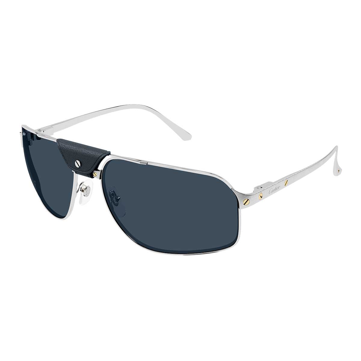 Cartier Occhiali da Sole CT0651S 002 Argento/Blu Uomo