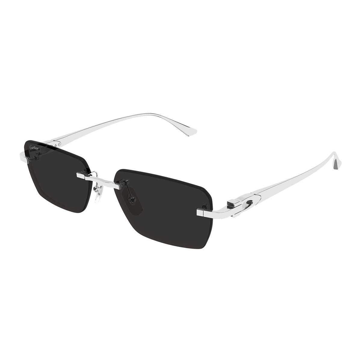 Cartier Occhiali da Sole CT0660S 003 Argento/Grigio Uomo 2