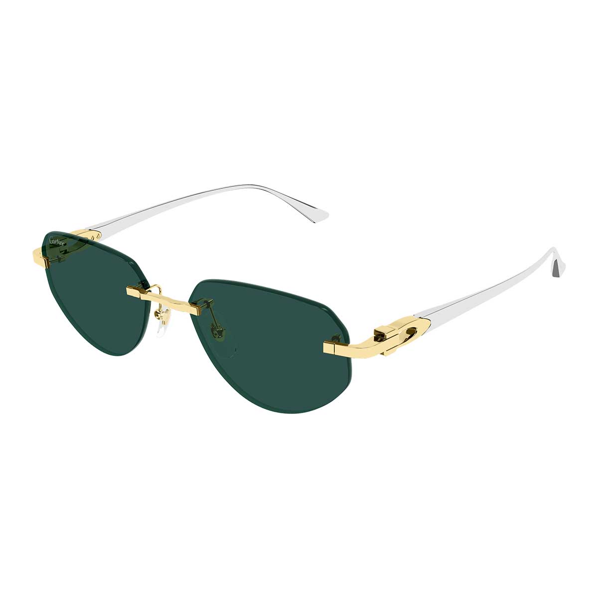 Cartier Occhiali da Sole CT0661S 002 OroArgento/Verde Uomo 2