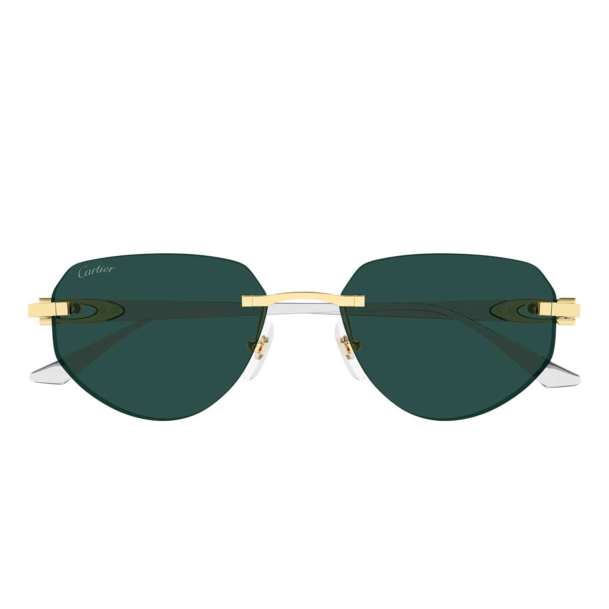 Cartier Occhiali da Sole CT0661S 002 OroArgento/Verde Uomo