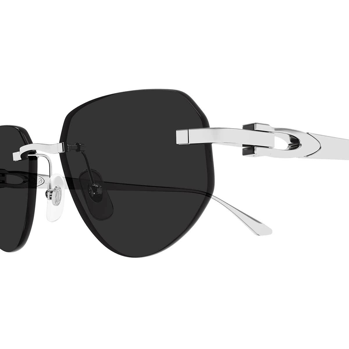 Cartier Occhiali da Sole CT0661S 003 Argento/Grigio Uomo 3
