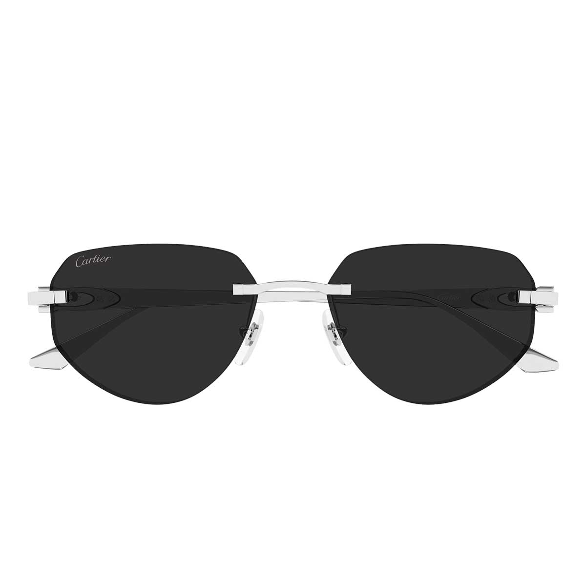Cartier Occhiali da Sole CT0661S 003 Argento/Grigio Uomo