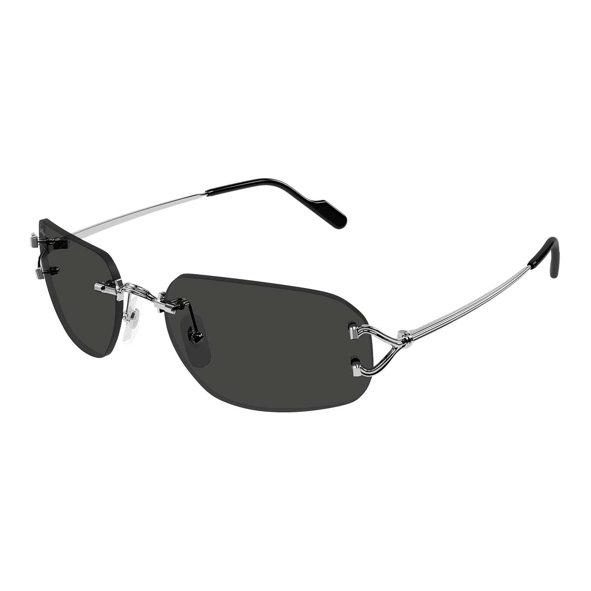 Cartier Occhiali da Sole CT0663S 002 Argento/Grigio Unisex