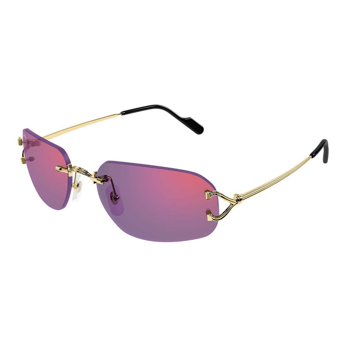 Cartier Occhiali da Sole CT0663S 003 Oro/Viola Unisex 2