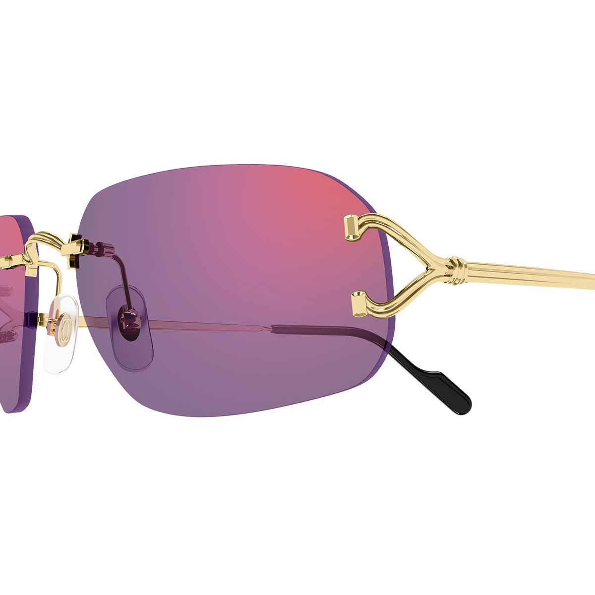 Cartier Occhiali da Sole CT0663S 003 Oro/Viola Unisex 3