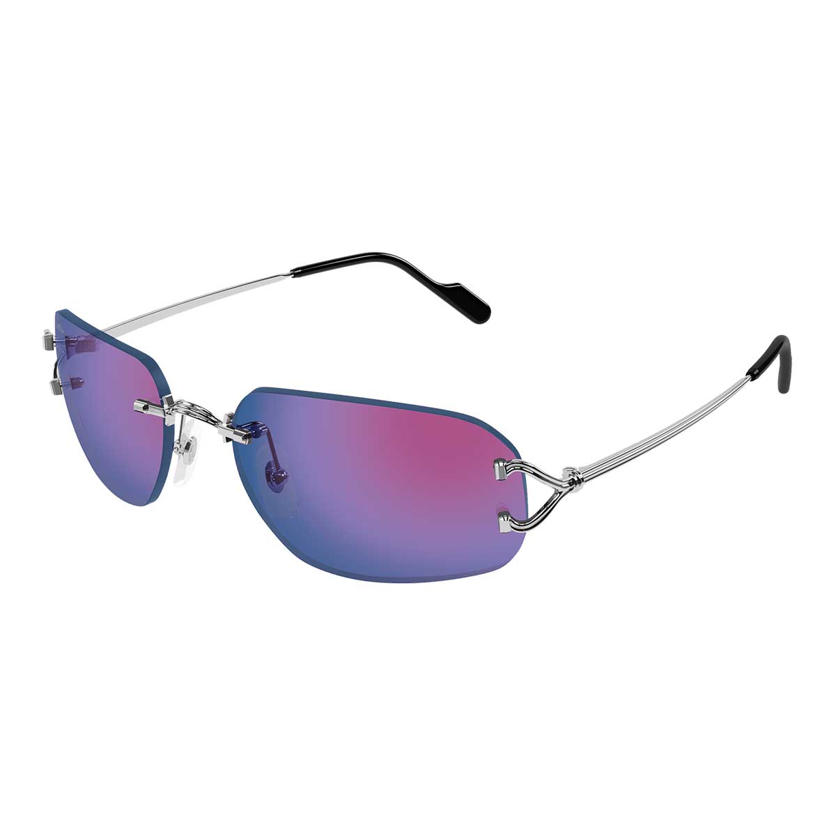Cartier Occhiali da Sole CT0663S 004 Argento/Azzurro Unisex 2