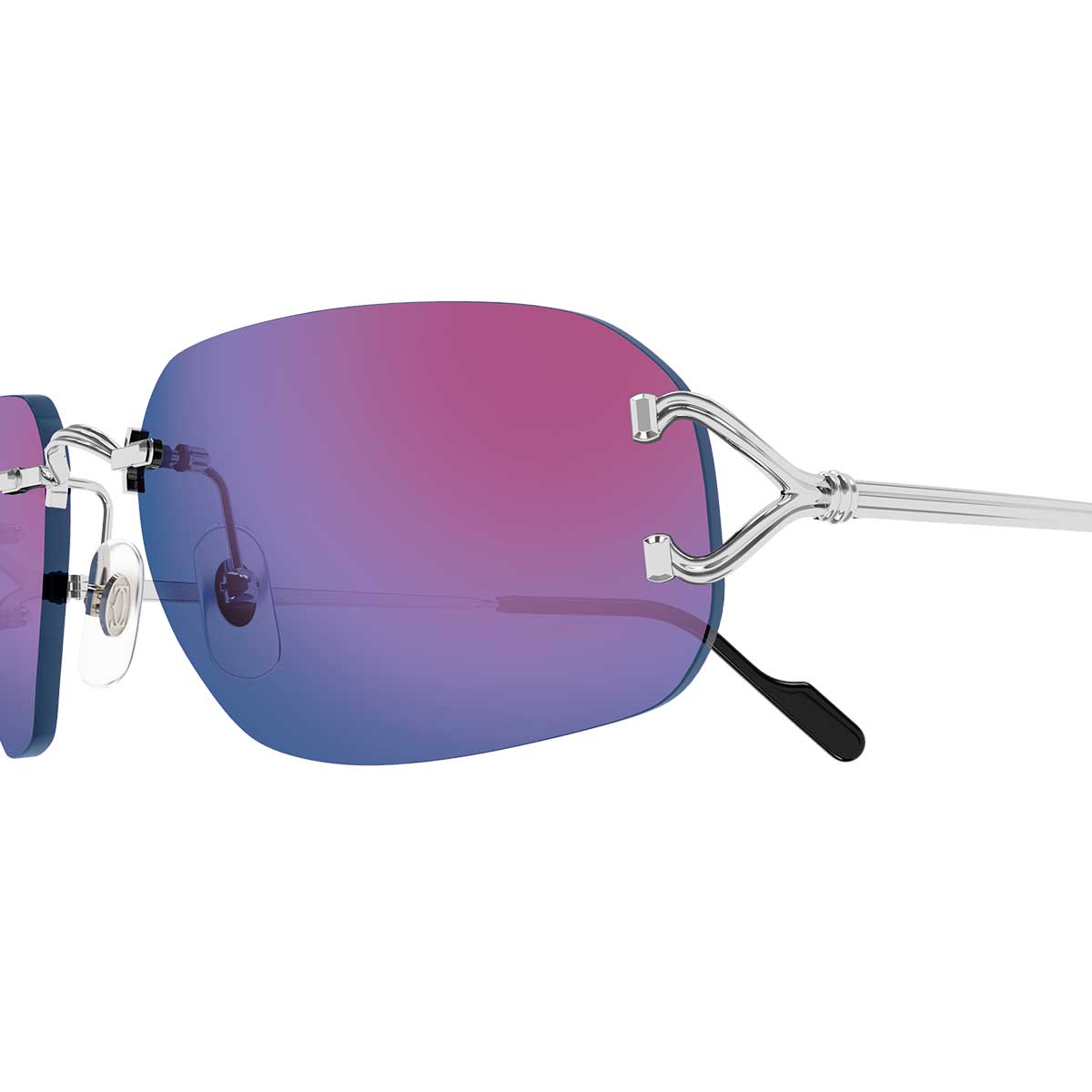 Cartier Occhiali da Sole CT0663S 004 Argento/Azzurro Unisex 3