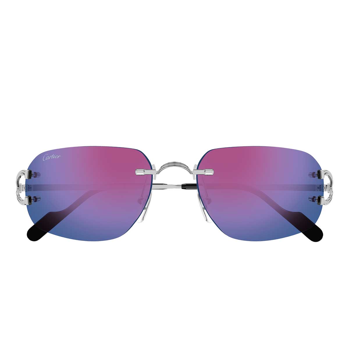 Cartier Occhiali da Sole CT0663S 004 Argento/Azzurro Unisex