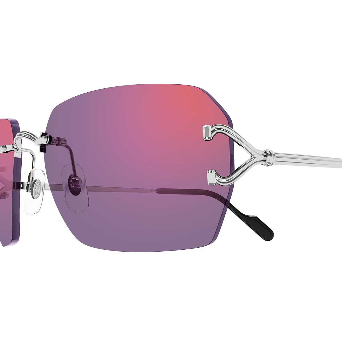 Cartier Occhiali da Sole CT0664S 003 Argento/Viola Unisex 3