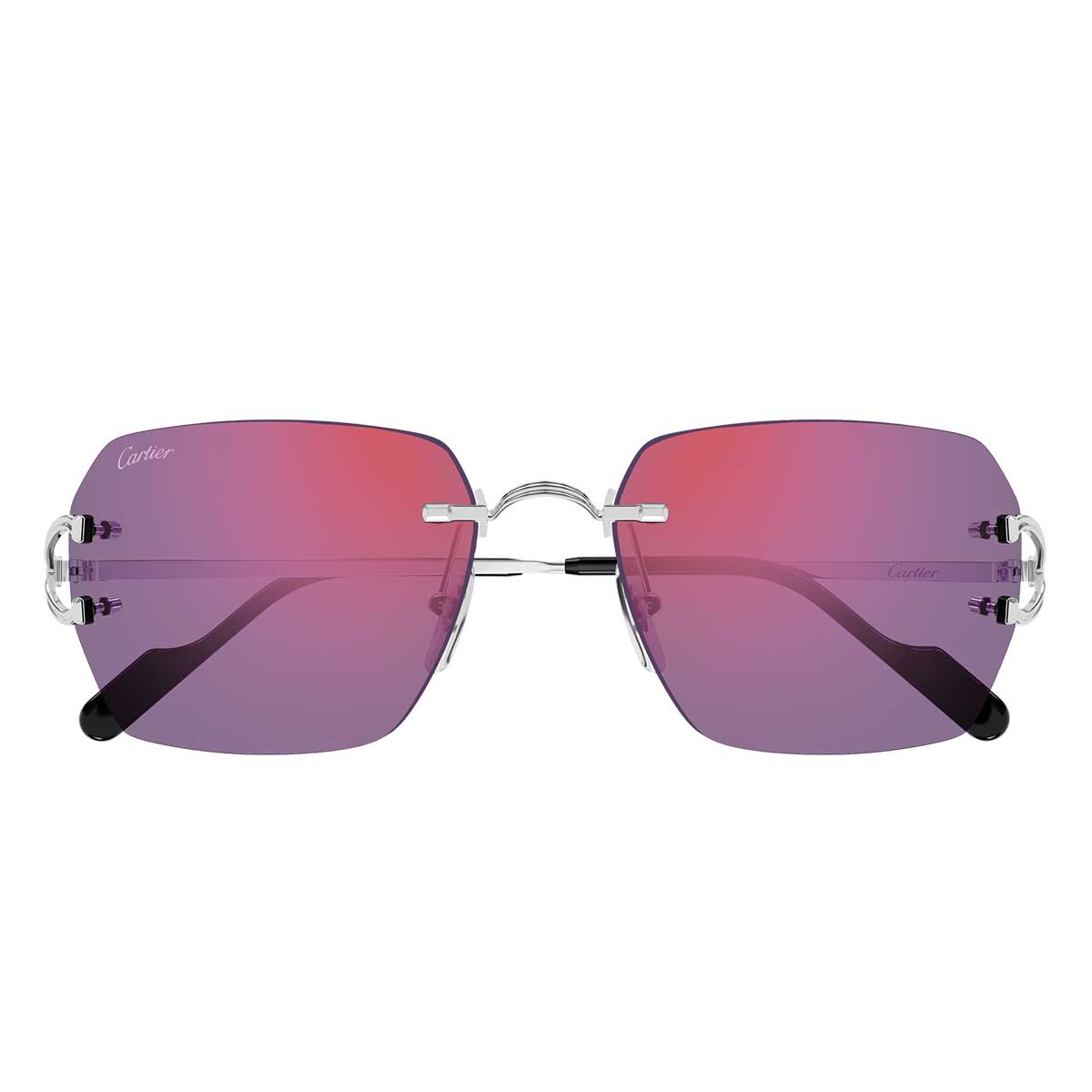 Cartier Occhiali da Sole CT0664S 003 Argento/Viola Unisex