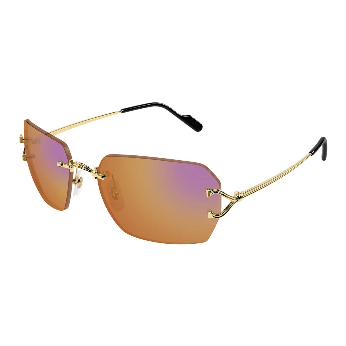 Cartier Occhiali da Sole CT0664S 004 Oro/Arancione Unisex 2