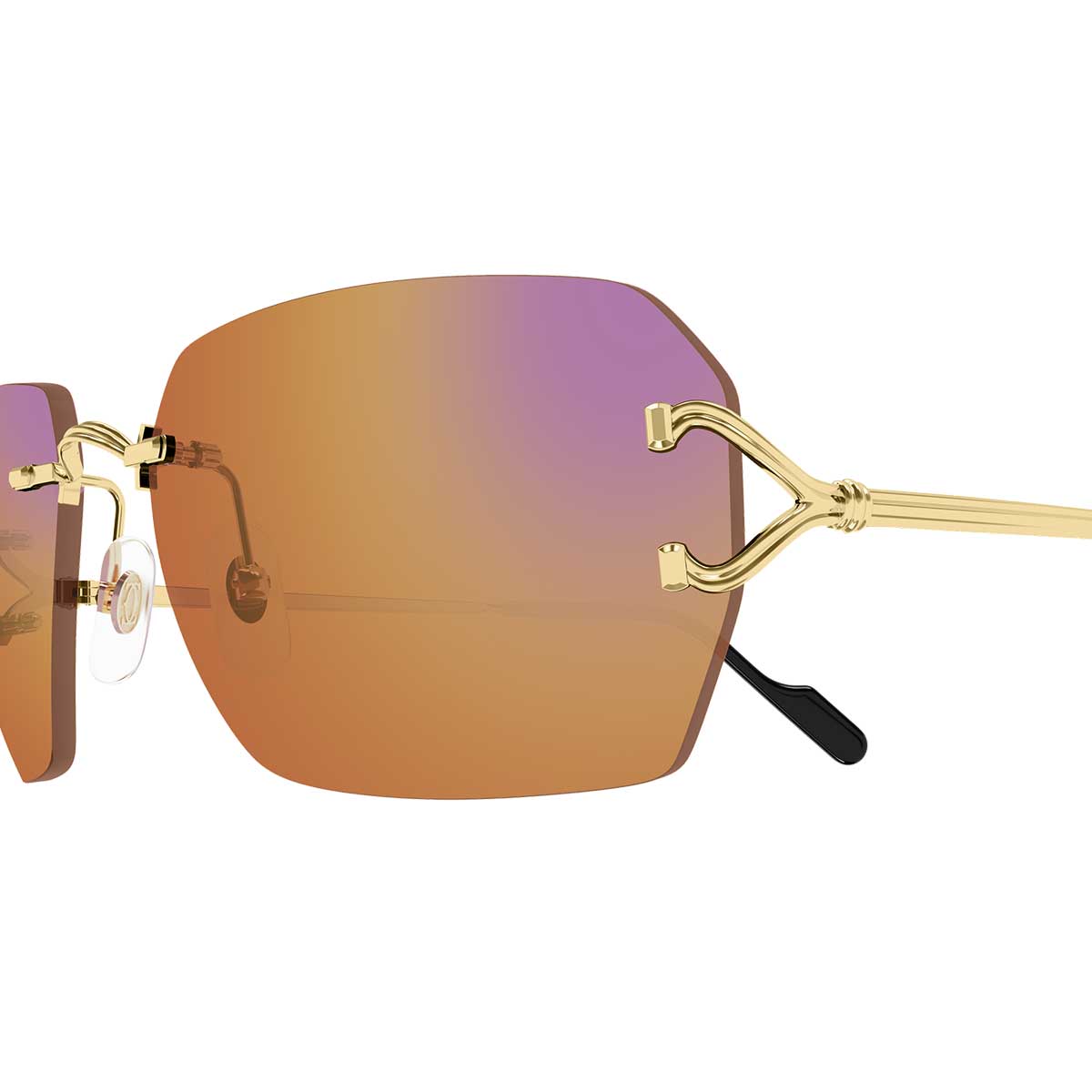 Cartier Occhiali da Sole CT0664S 004 Oro/Arancione Unisex 3