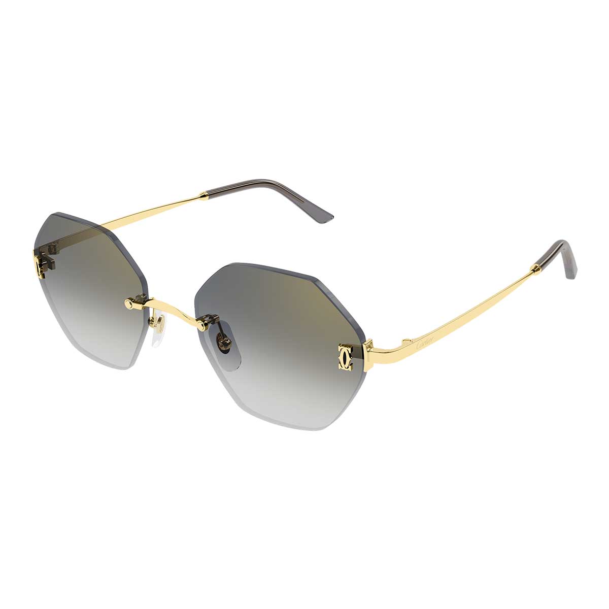Cartier Occhiali da Sole CT0671S 001 Oro/Grigio Donna 2