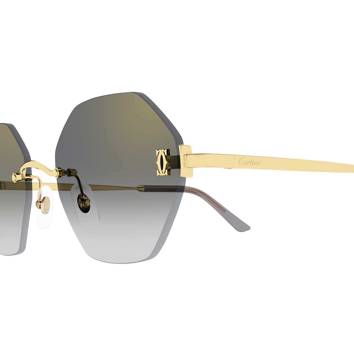 Cartier Occhiali da Sole CT0671S 001 Oro/Grigio Donna 3