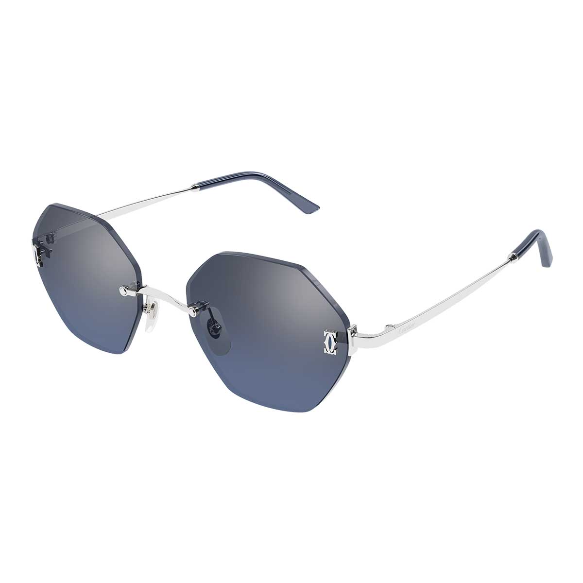 Cartier Occhiali da Sole CT0671S 002 Argento/Blu Donna 2
