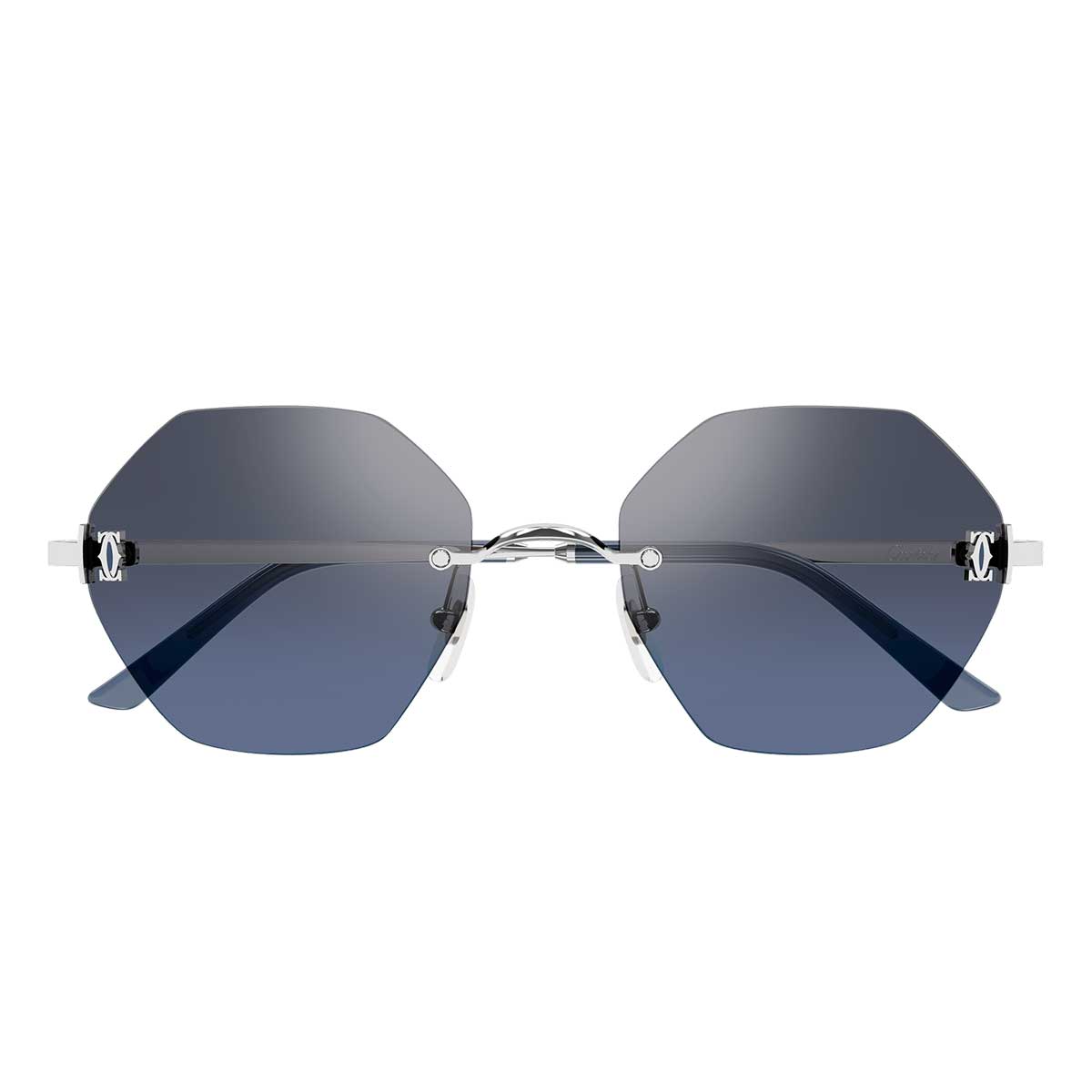 Cartier Occhiali da Sole CT0671S 002 Argento/Blu Donna