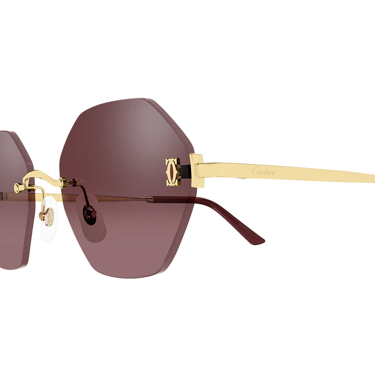 Cartier Occhiali da Sole CT0671S 003 Oro/Rosso Donna 3