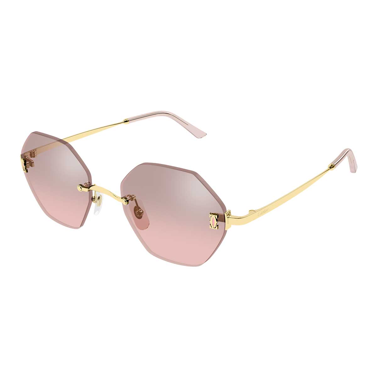 Cartier Occhiali da Sole CT0671S 004 Oro/Rosa Donna 2