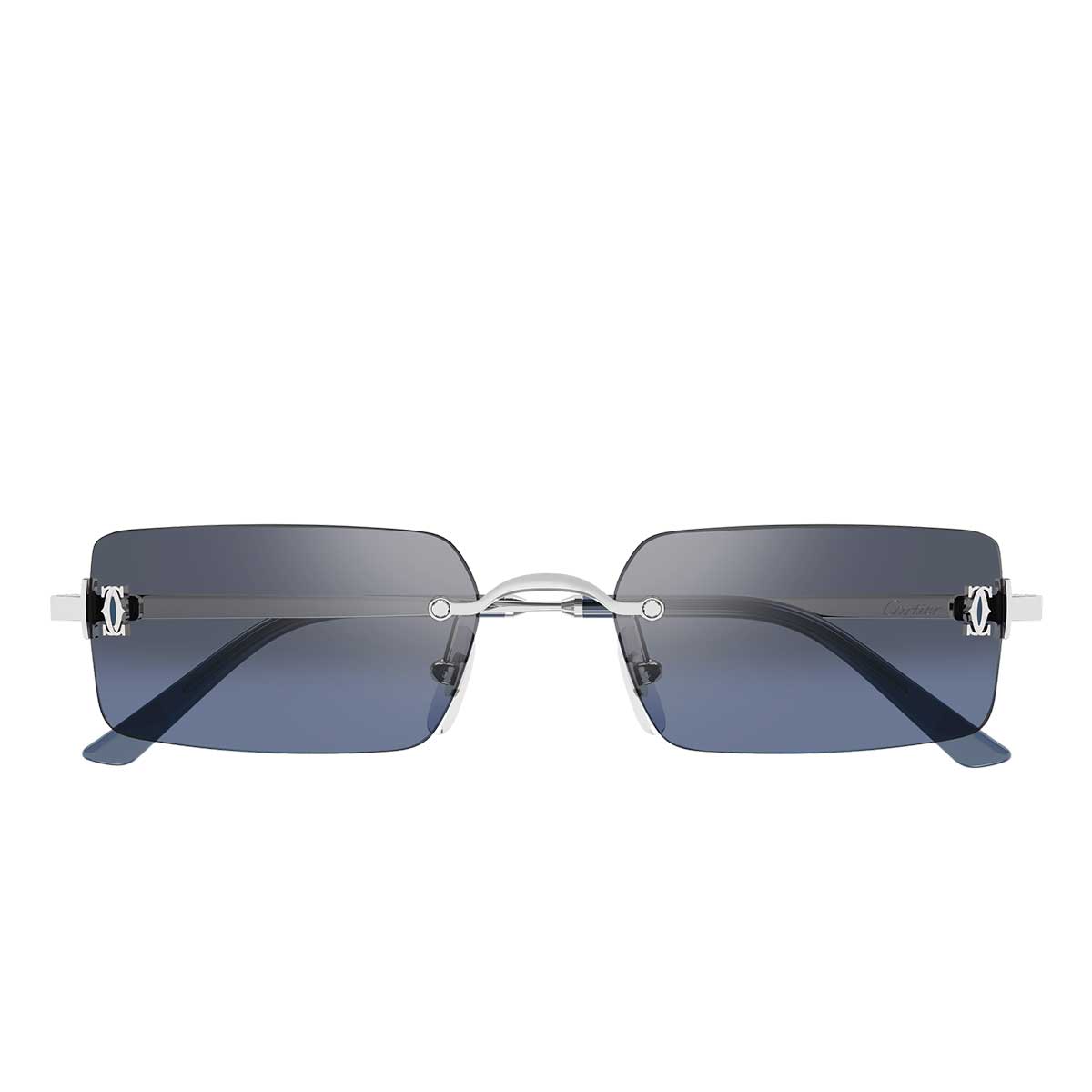 Cartier Occhiali da Sole CT0672S 002 Argento/Blu Unisex