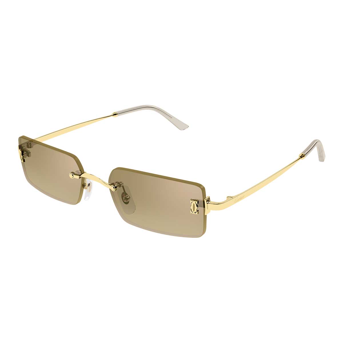 Cartier Occhiali da Sole CT0672S 003 Oro/Marrone Unisex 2
