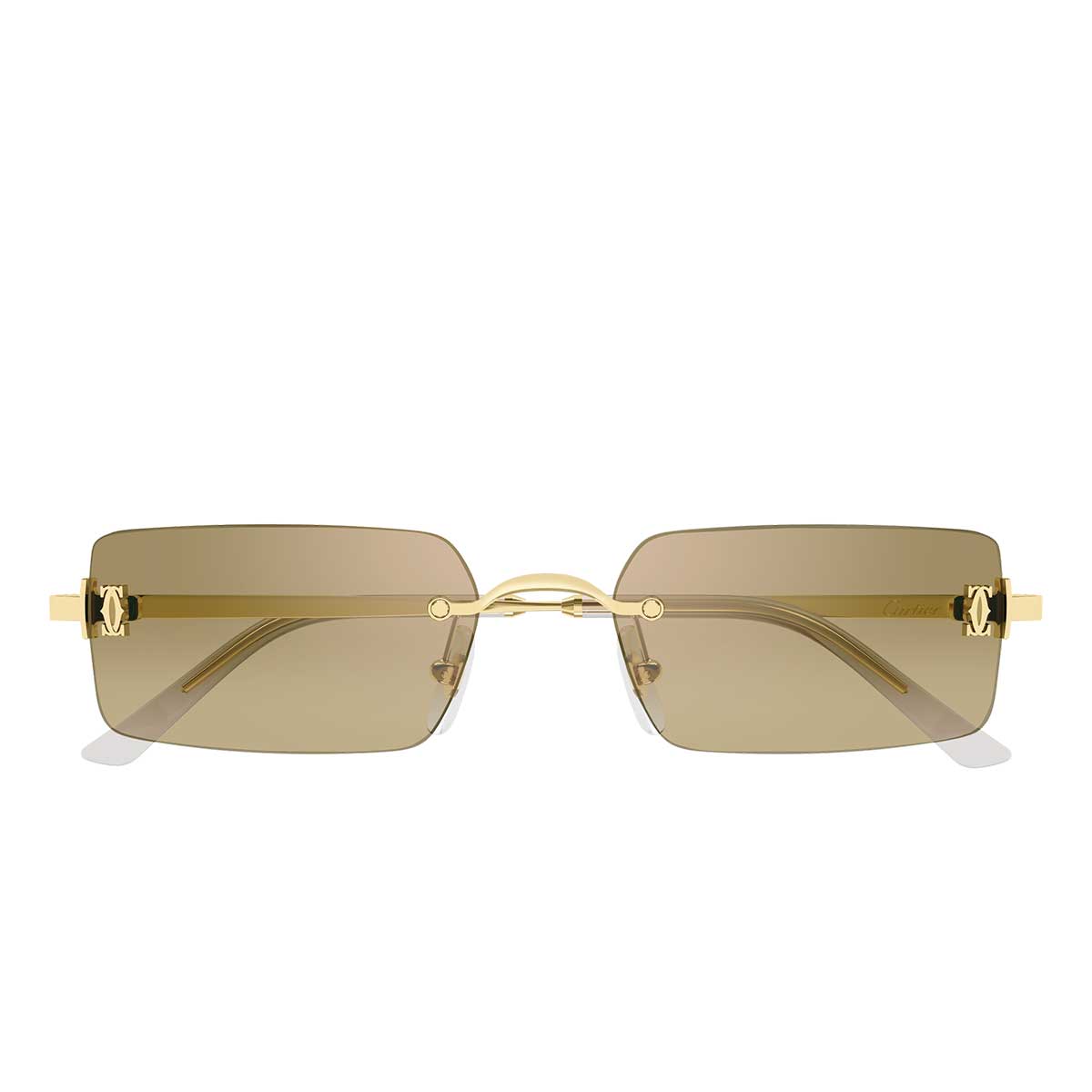 Cartier Occhiali da Sole CT0672S 003 Oro/Marrone Unisex