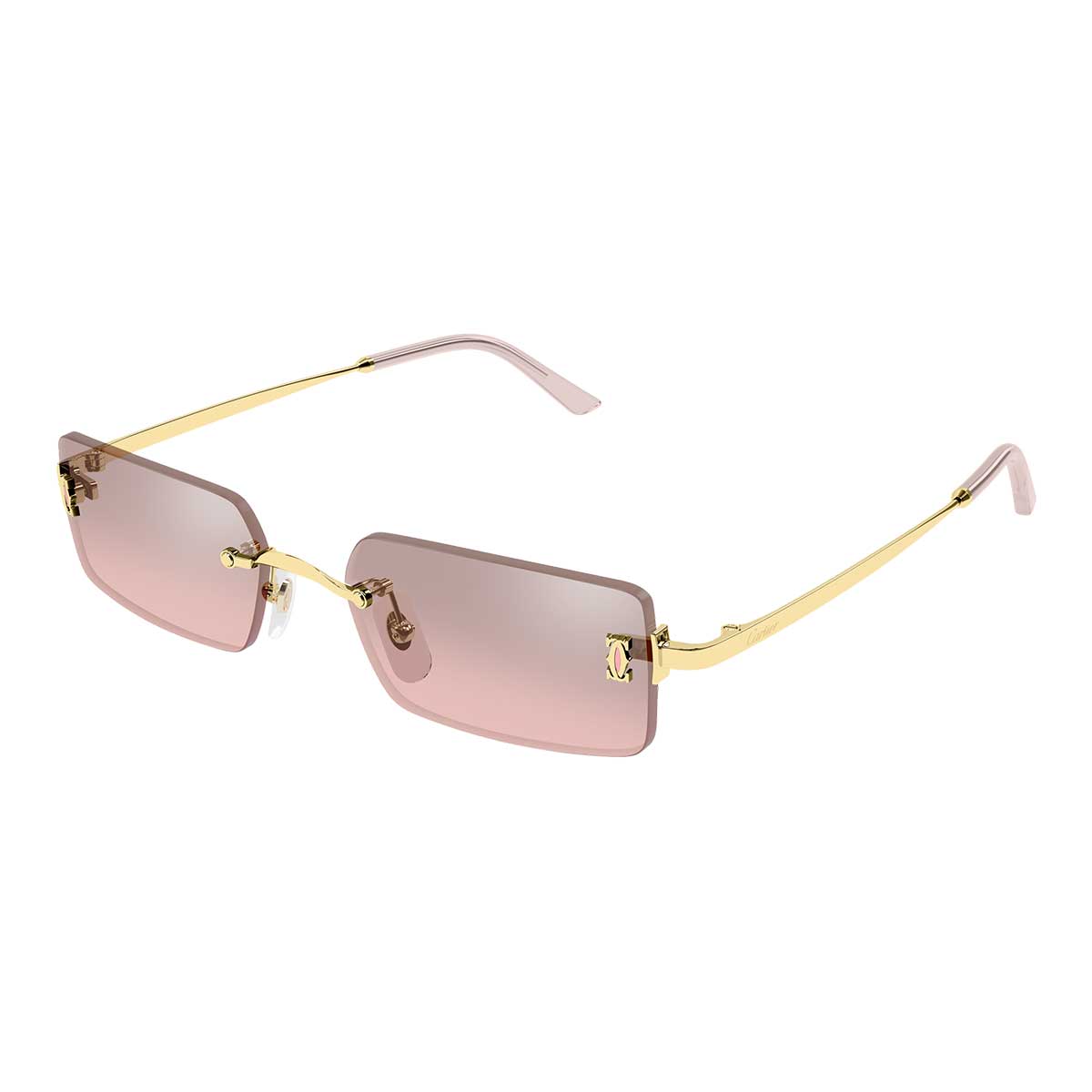 Cartier Occhiali da Sole CT0672S 004 Oro/Rosa Unisex 2