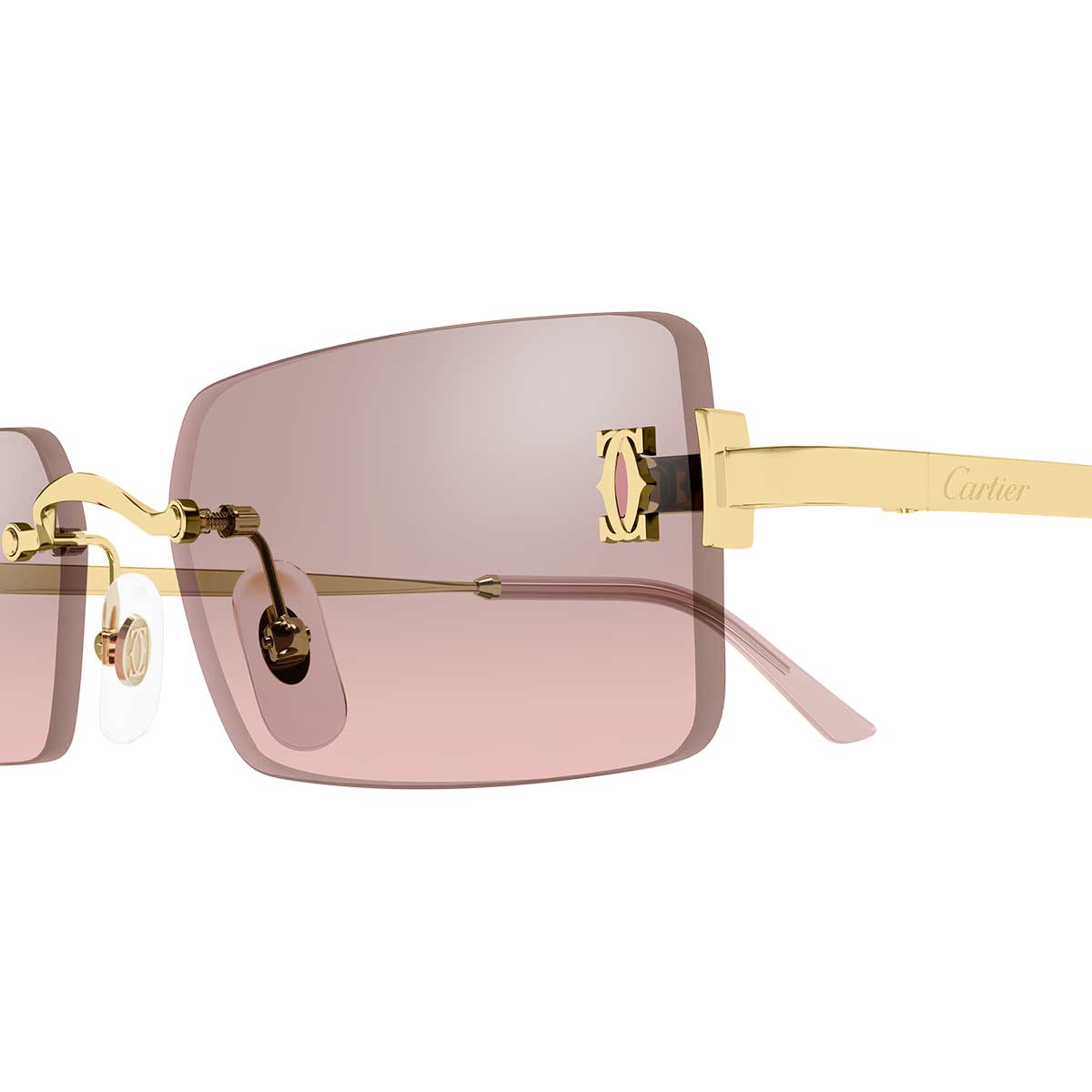 Cartier Occhiali da Sole CT0672S 004 Oro/Rosa Unisex 3