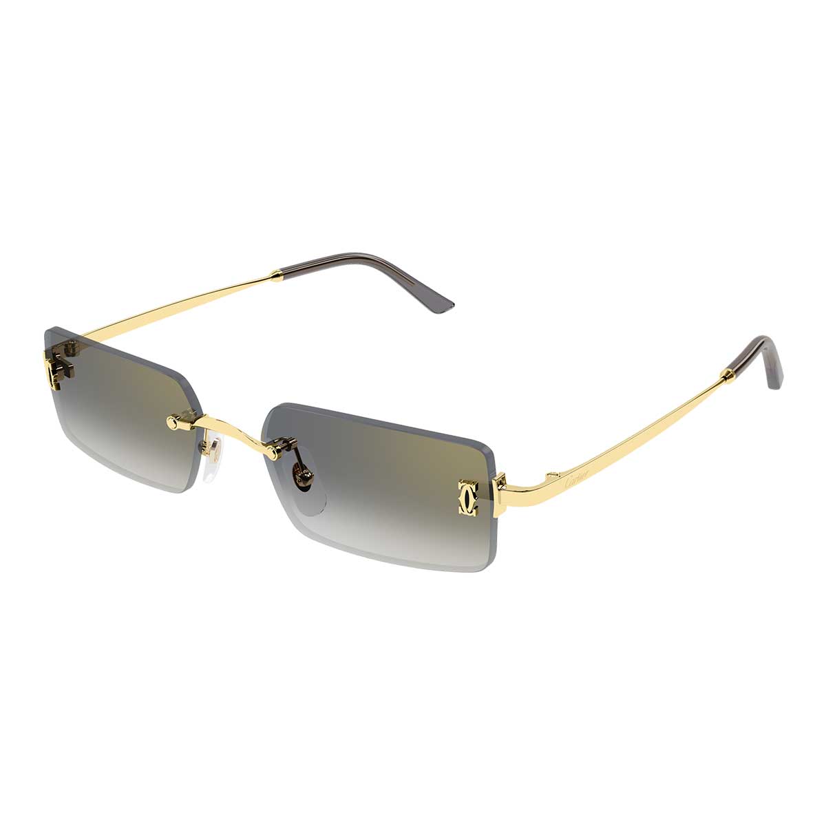 Cartier Occhiali da Sole CT0672S 005 Oro/Grigio Unisex 2