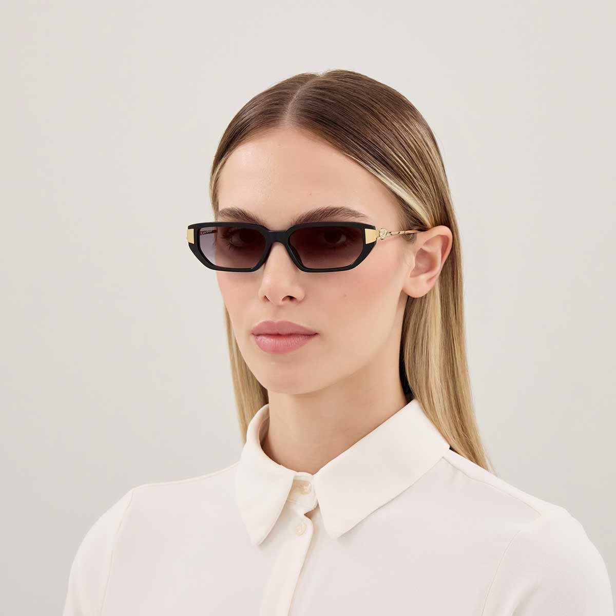 Cartier Occhiali da Sole CT0674S 001 NeroOro/Grigio Donna 4