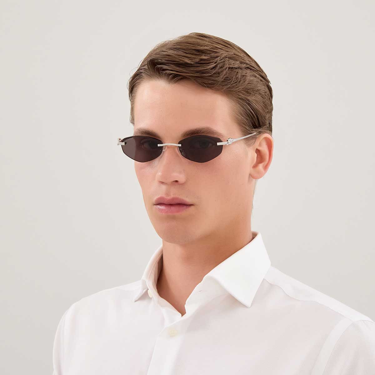 Cartier Occhiali da Sole CT0675S 002 Argento/Grigio Unisex