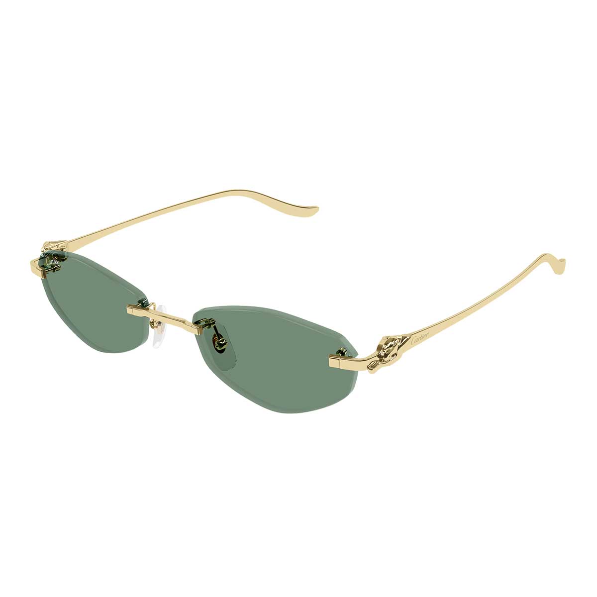 Cartier Occhiali da Sole CT0675S 003 Oro/Verde Unisex