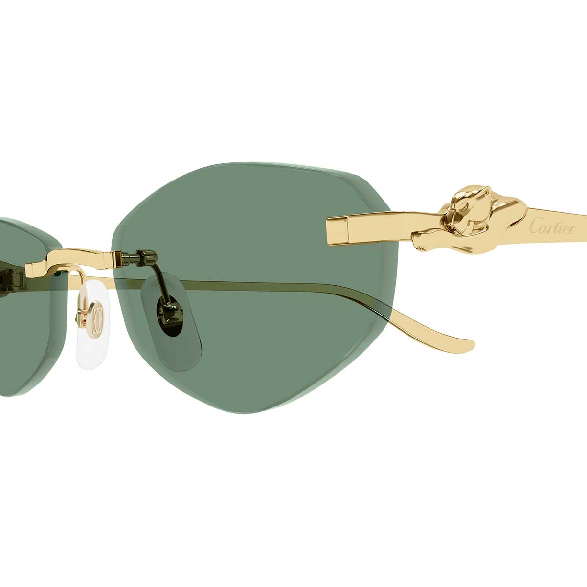 Cartier Occhiali da Sole CT0675S 003 Oro/Verde Unisex