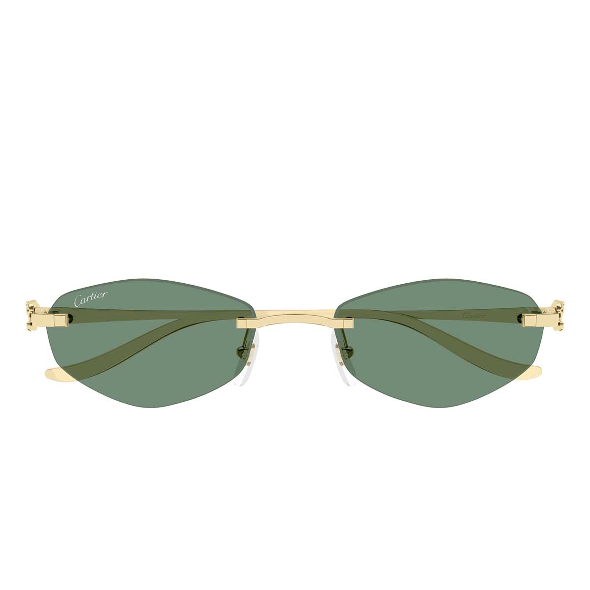 Cartier Occhiali da Sole CT0675S 003 Oro/Verde Unisex