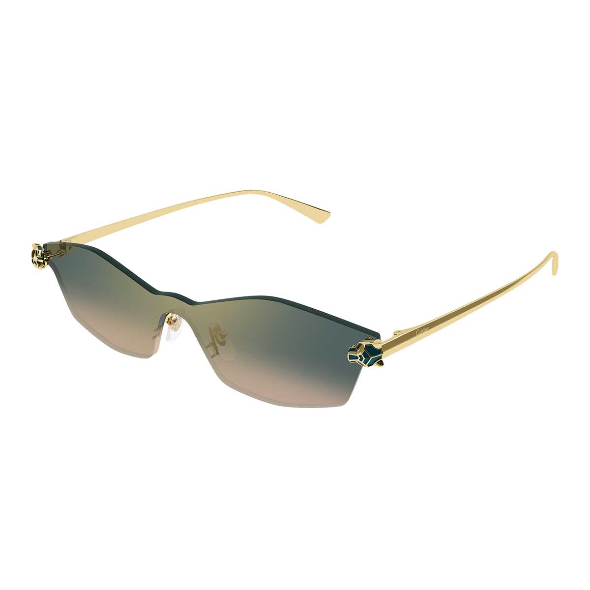 Cartier Occhiali da Sole CT0678S 002 Oro/Verde Unisex
