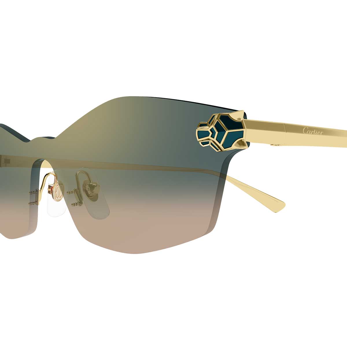 Cartier Occhiali da Sole CT0678S 002 Oro/Verde Unisex