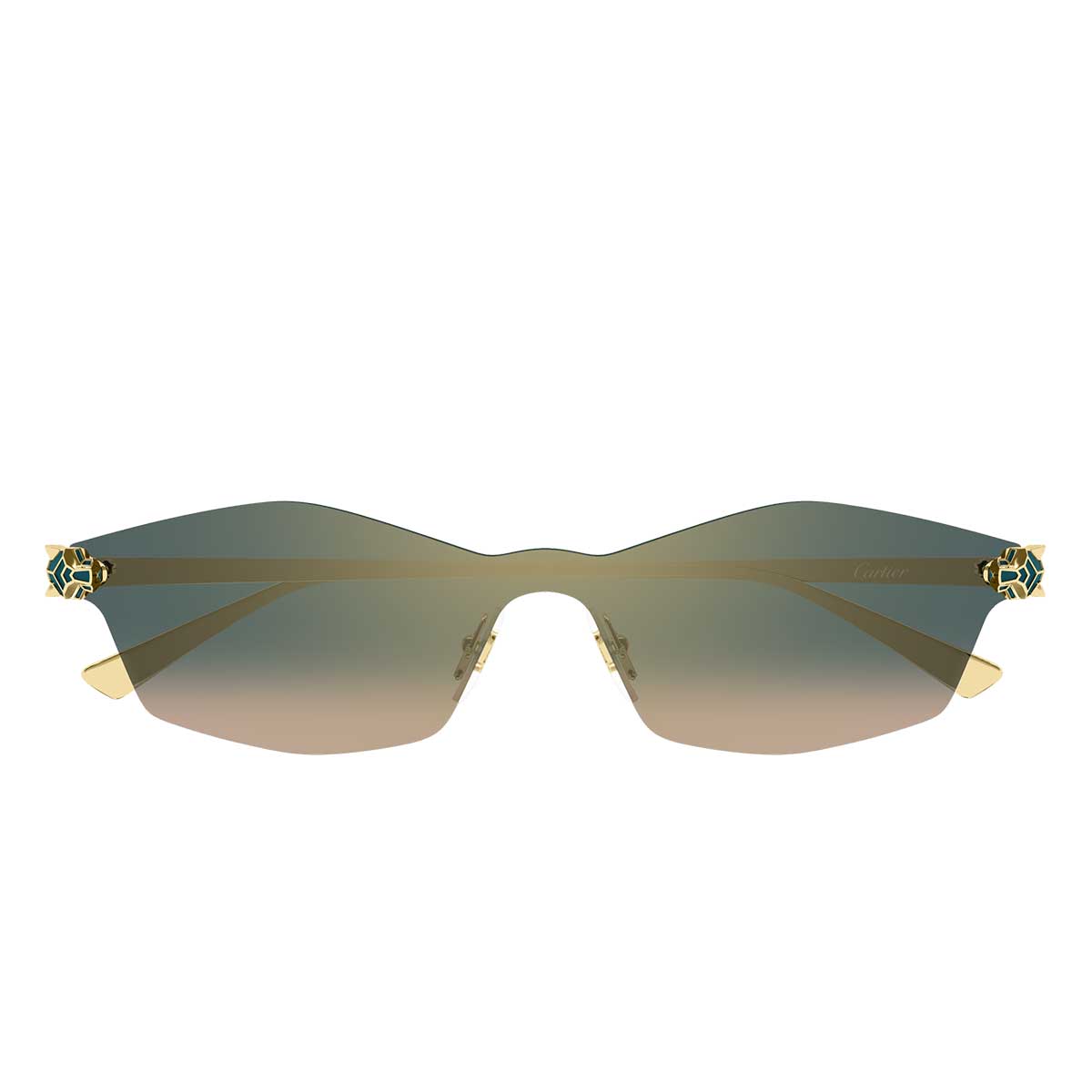 Cartier Occhiali da Sole CT0678S 002 Oro/Verde Unisex