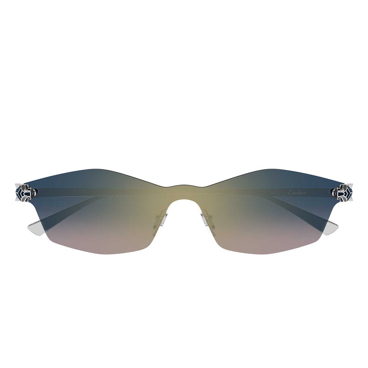 Cartier Occhiali da Sole CT0678S 003 Argento/Blu Unisex