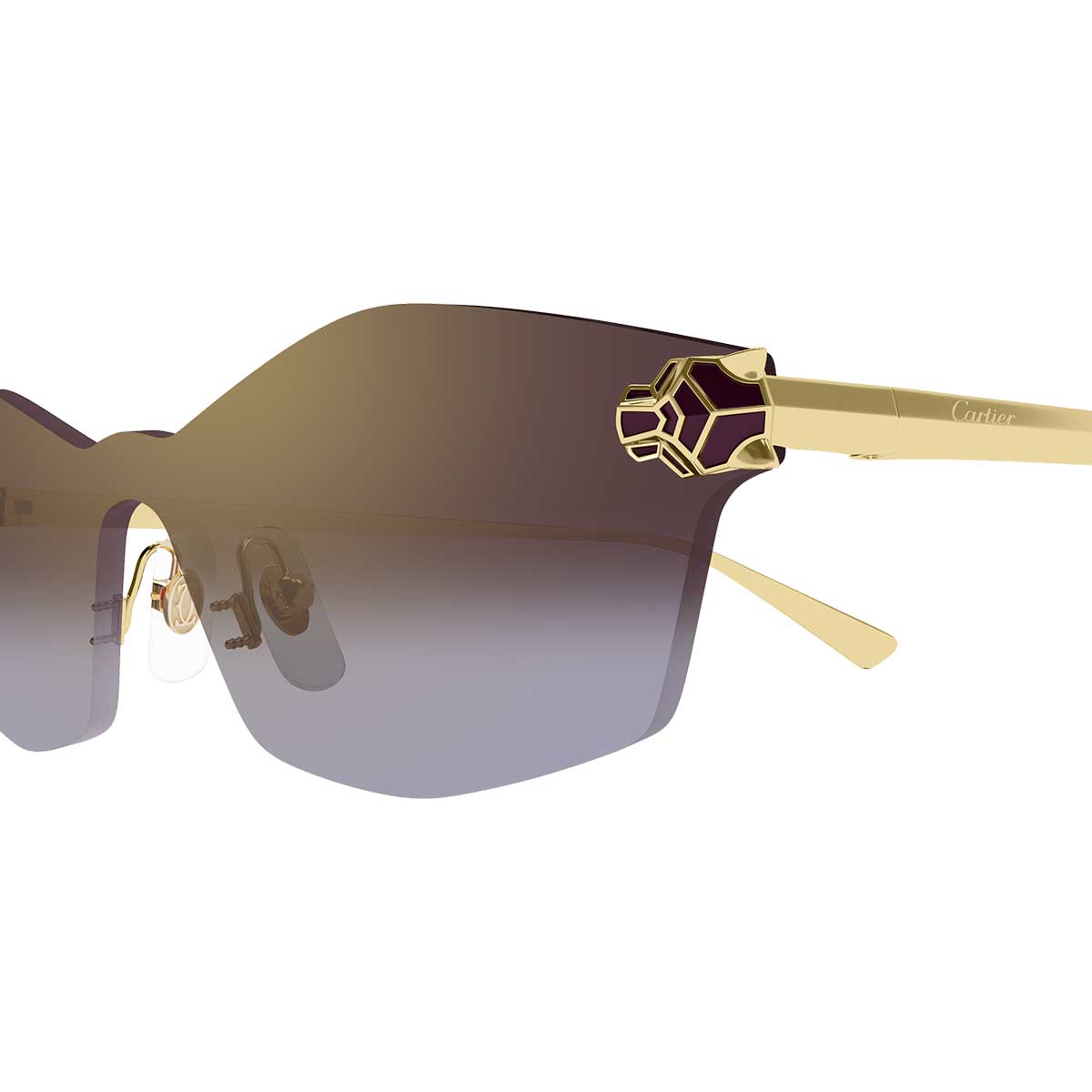 Cartier Occhiali da Sole CT0678S 004 Oro/Viola Unisex
