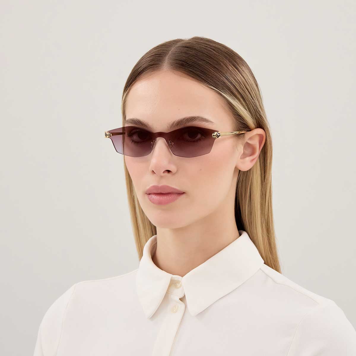 Cartier Occhiali da Sole CT0678S 004 Oro/Viola Unisex