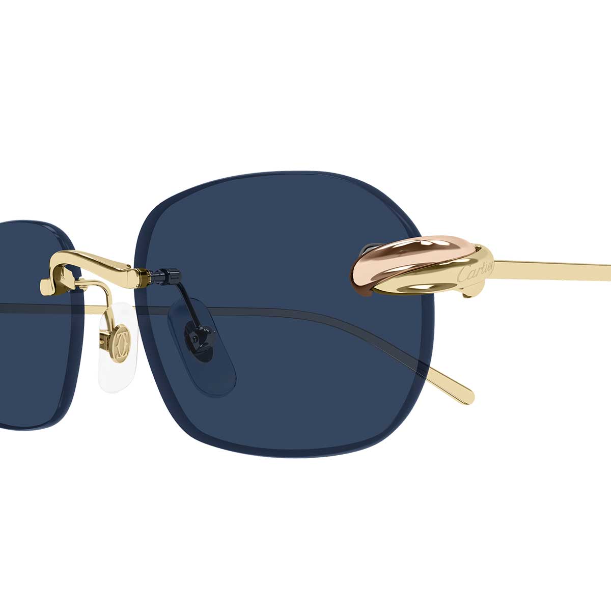 Cartier Occhiali da Sole CT0686S 002 Oro/Blu Unisex 3