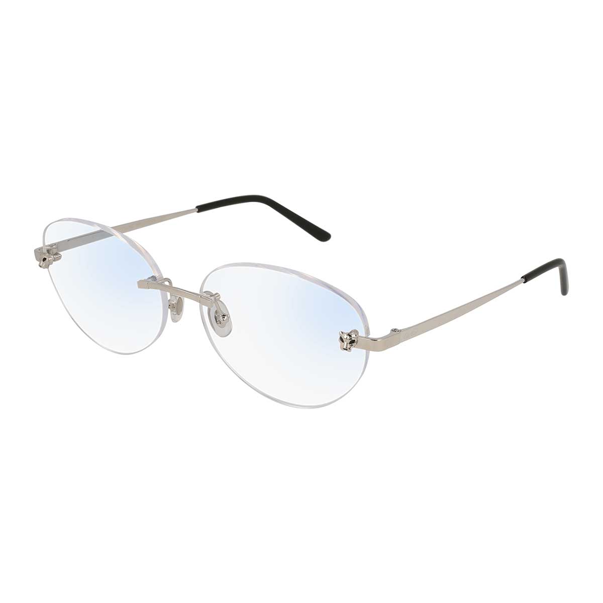 Cartier Occhiali da Vista CT0028O 001 Argento/Trasparente Donna
