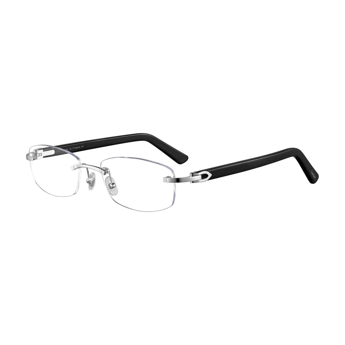 Cartier Occhiali da Vista CT0048O 003 ArgentoNero/Trasparente Unisex