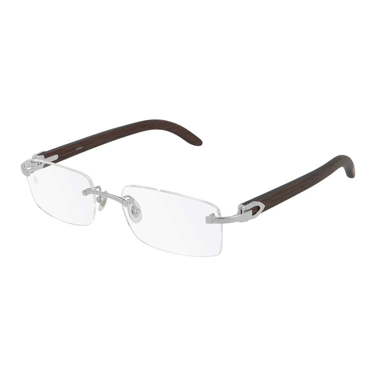 Cartier Occhiali da Vista CT0052O 004 ArgentoMarrone/Trasparente Unisex 2