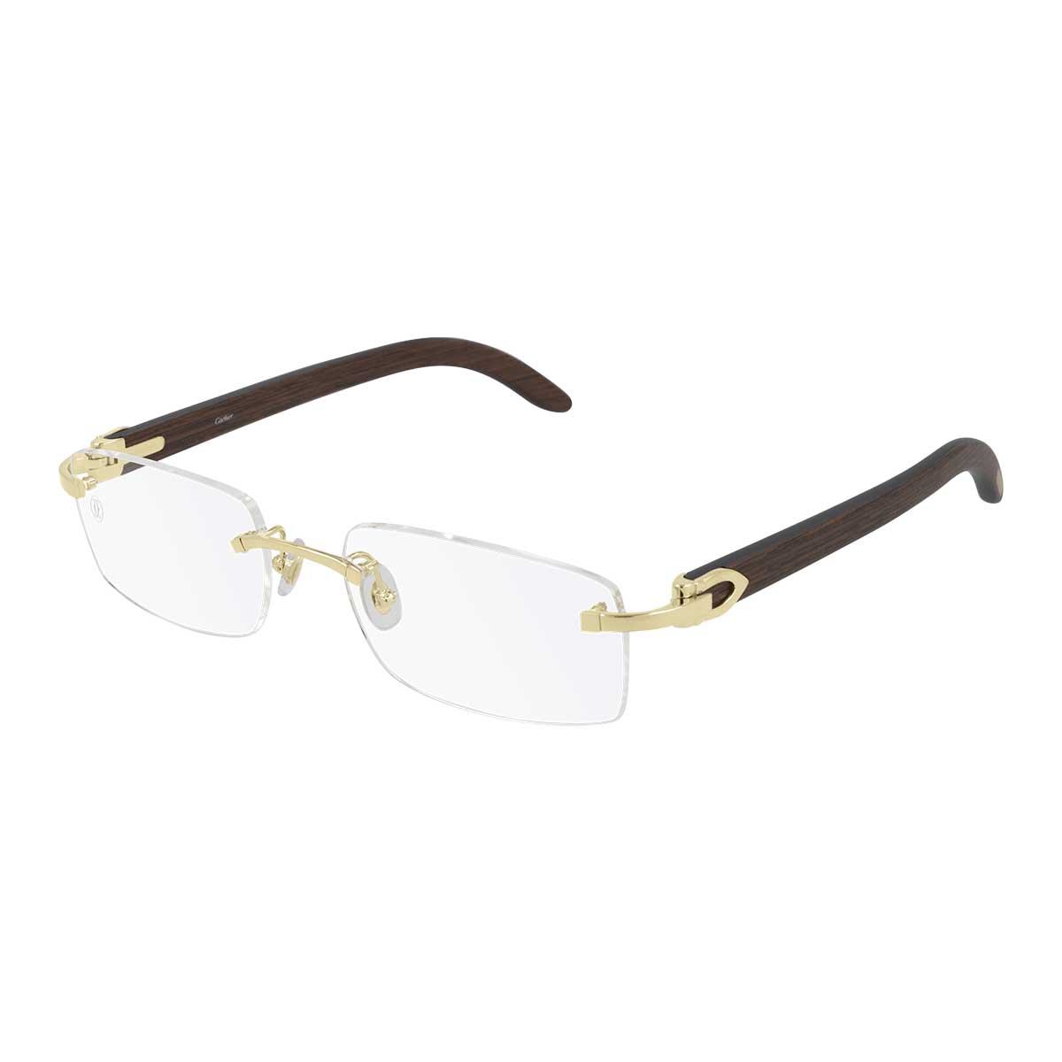 Cartier Occhiali da Vista CT0052O 005 OroMarrone/Trasparente Unisex