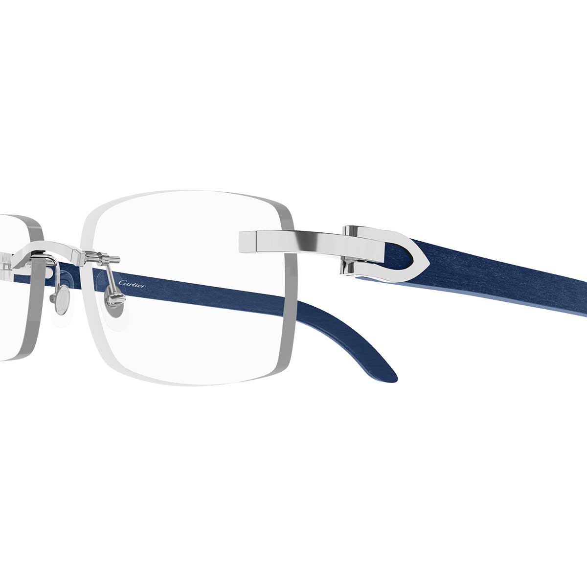 Cartier Occhiali da Vista CT0052O 007 ArgentoBlu/Trasparente Unisex 3