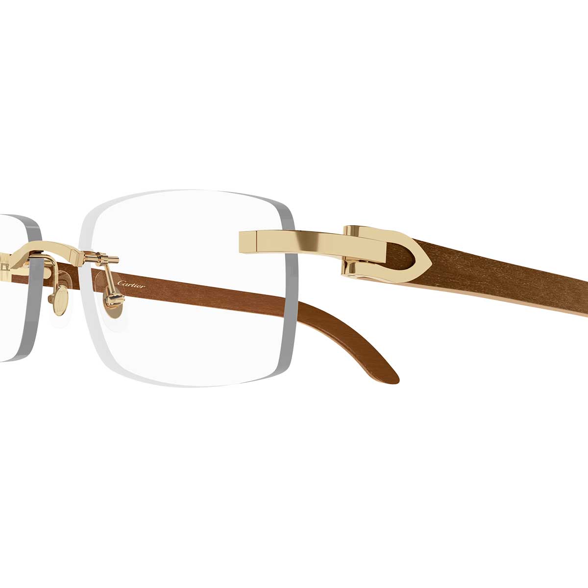 Cartier Occhiali da Vista CT0052O 008 OroMarrone/Trasparente Unisex 3