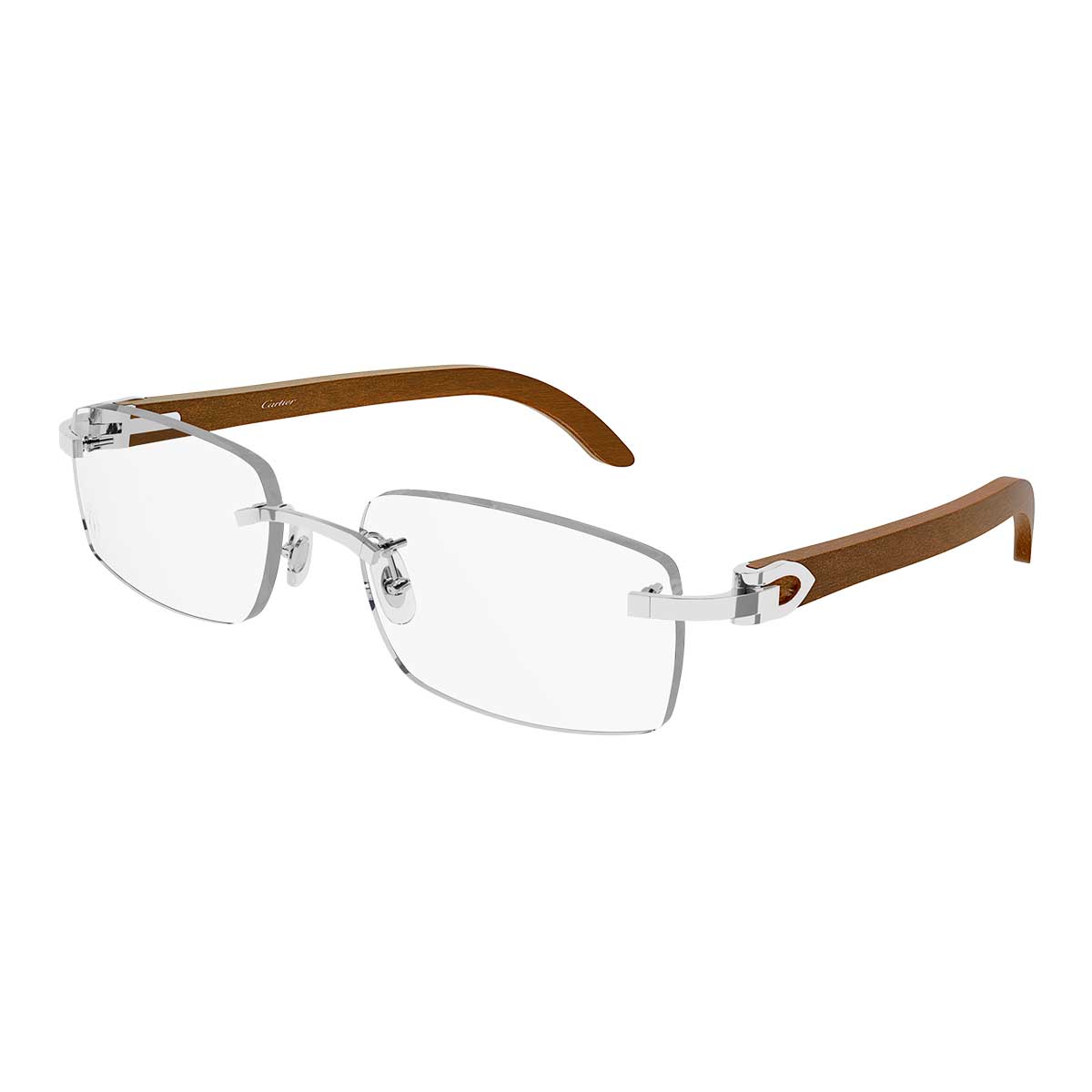 Cartier Occhiali da Vista CT0052O 009 ArgentoMarrone/Trasparente Unisex 2