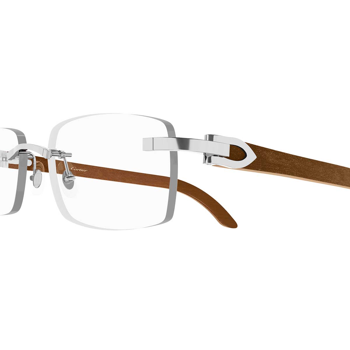 Cartier Occhiali da Vista CT0052O 009 ArgentoMarrone/Trasparente Unisex 3
