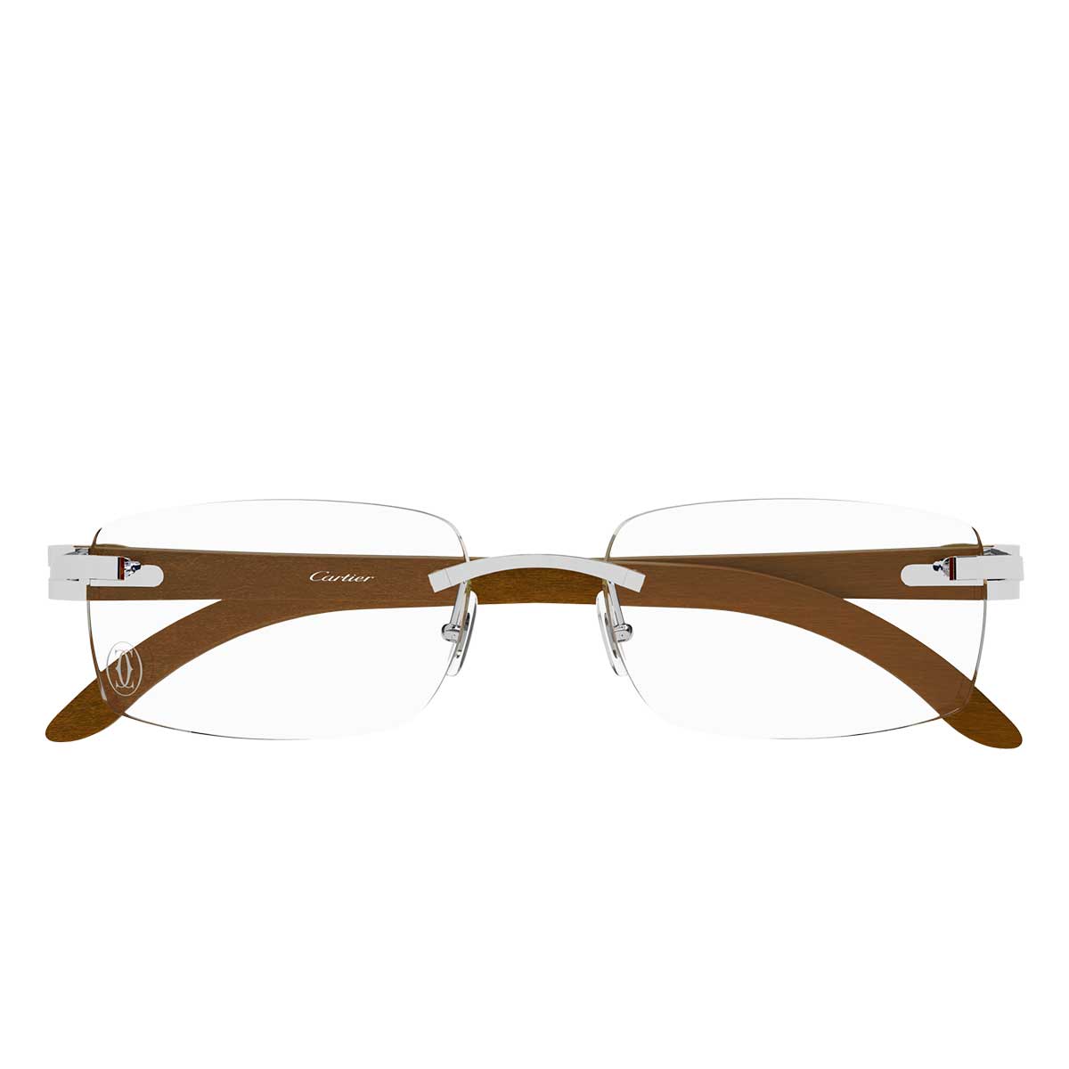 Cartier Occhiali da Vista CT0052O 009 ArgentoMarrone/Trasparente Unisex